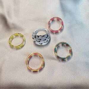 Colorful Acrylic Ring Set